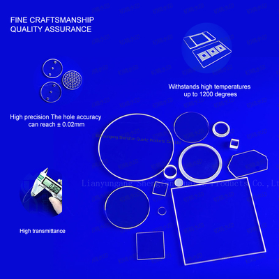 kwaliteit  Customized Square Fused Silica Quartz Glass Plate Clear Quartz Glass Substrate For High Temperature Fabriek