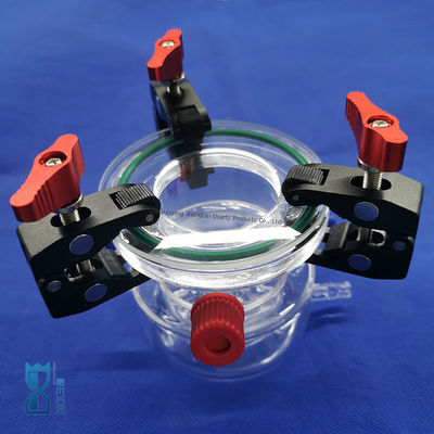 Maatwerk productie helder kwartsglas reactor voor laboratorium