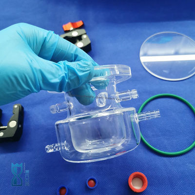 Maatwerk productie helder kwartsglas reactor voor laboratorium