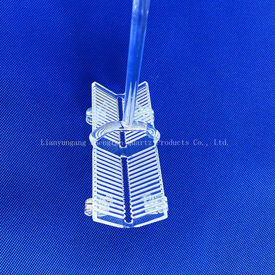 Quartz Instrument Halve Leider Inbreng Slotted Quartz Wafer Carrier Quartz Glass Boat