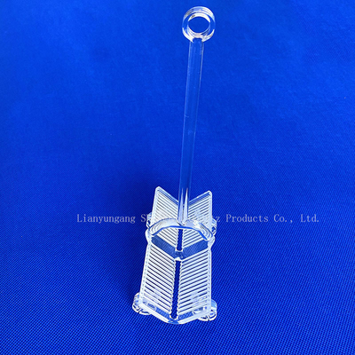 Quartz Instrument Halve Leider Inbreng Slotted Quartz Wafer Carrier Quartz Glass Boat
