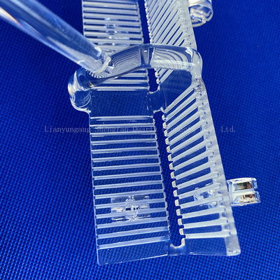 Quartz Instrument Halve Leider Inbreng Slotted Quartz Wafer Carrier Quartz Glass Boat