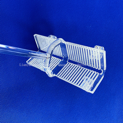 Quartz Instrument Halve Leider Inbreng Slotted Quartz Wafer Carrier Quartz Glass Boat