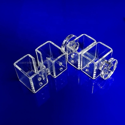 Quartzglas vierkante tank voor laboratoriumgebruik in corrosiebestendige meetvloeistoffen