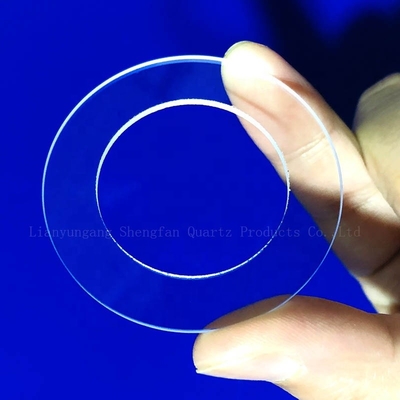 Op maat gemaakte hoogzuivere transparante kwarts geperforeerde kwarts transparante ring fabriek