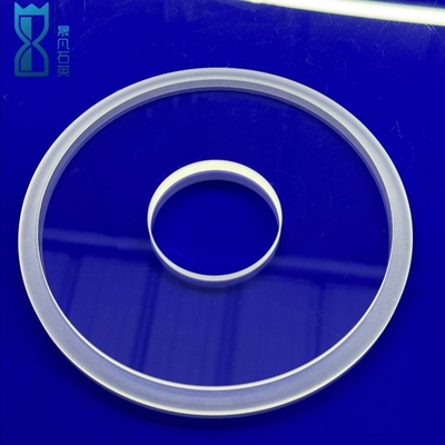 Op maat gemaakte hoogzuivere transparante kwarts geperforeerde kwarts transparante ring fabriek