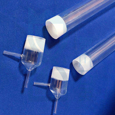 Grote scholen Custom Corrosieweerstand Thermische uitbreidingscoëfficiënt van laag kwarts slijpbuis kwarts glas instrument