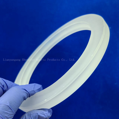 Op maat gemaakte verwerking Hoog zuiverheid Frosted Quartz Irregular Ring Flange Glass Instrument