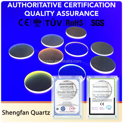 Op maat gemaakte hoogtransparante ultraviolette anti-reflectie film optisch venster kwarts gecoate plaat kwarts glasplaat