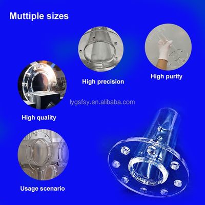 80% UV-doorlatendheid Flanged Quartz Glasbuis Hoogtemperatuur Corrosiebestendigheid Aanpassing
