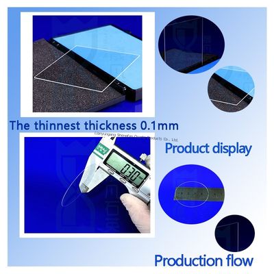 Hoge transparantie 99,99% zuiverheid kwartsglasplaat met 1100℃ werktemperatuur