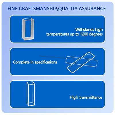 Optisch heldere kwartsglazen plaat met SIO2>99,99% zuiverheid, 1150℃ werktemperatuur en ±0,02 mm tolerantie
