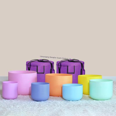 6-12 inch gezonde Quartz Zangschalen Set met gratis hamers en O-ringen voor geluidsgenezing