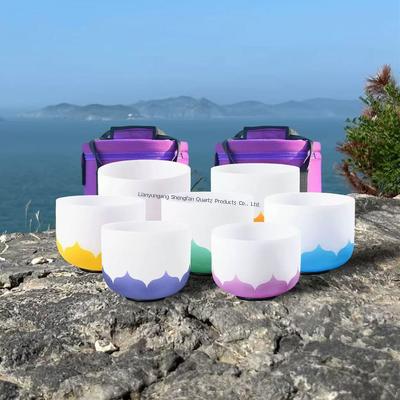 6-12 inch aanpasbare kristallen zangschotel met gratis hamers en O-ringen voor chakra-genezing