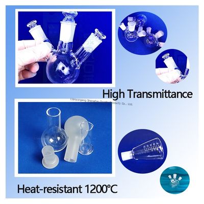 Ondersteuning Custom Fused Silica Quartz Glass Flask Met 29/32 24/29 Joint