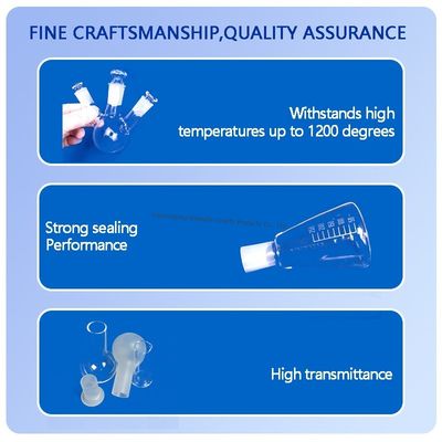 China levert kwalitatief hoogwaardige kwartsglasfles met drie nekken voor laboratoriumgebruik