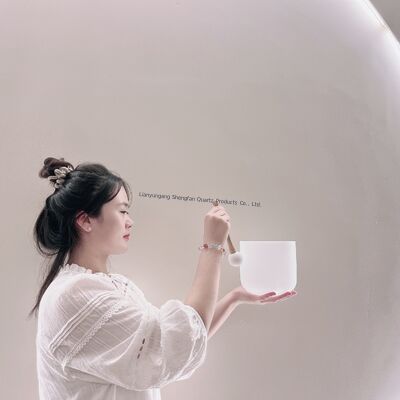 6-12 inch aanpasbare kristallen zangschotel met gratis hamers en O-ringen voor chakra-genezing