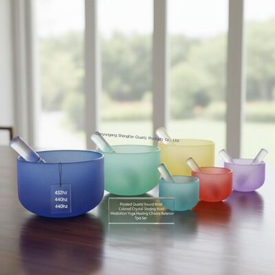 7 Chakra Balans Kwarts Zangkom met 12 Muzikale Noten en Hoge Temperatuurbestendigheid voor Meditatie