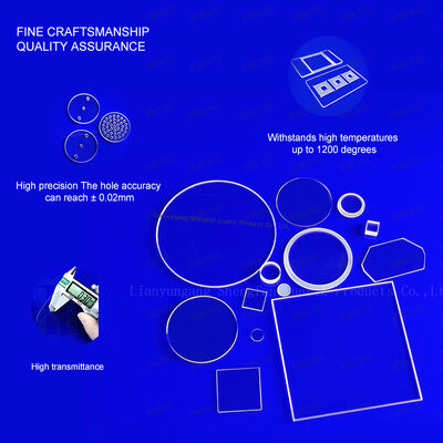 Manufacturer Support Custom 99.99% SiO2 Fused Quartz  Glass Sheet  For Window