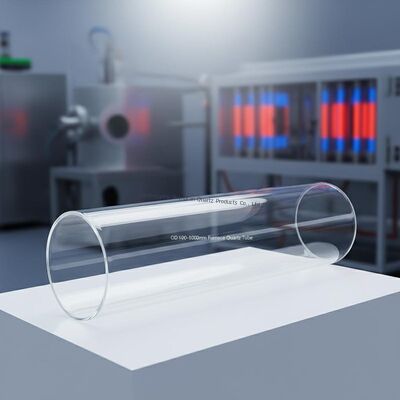 Op maat gemaakte OD 100-1000 mm Hoogzuiver SiO2>99,99% Kwartsglasbuis voor Oven met 1250℃ Werktemperatuur