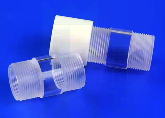 Brand Opgepoetste het Verwarmen Duidelijke 2.2g/Cm3 Kwartsbuizen met Ptfe-het Vrouwelijke Schroefdraad van het Schroefdeksel