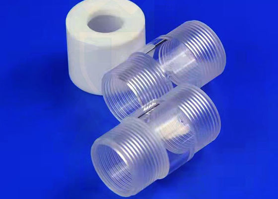 Brand Opgepoetste het Verwarmen Duidelijke 2.2g/Cm3 Kwartsbuizen met Ptfe-het Vrouwelijke Schroefdraad van het Schroefdeksel