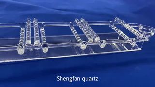 Hoge precisie zuurbestendige transparante kwartsbootwafelhouder Halfgeleiderkwartsboten